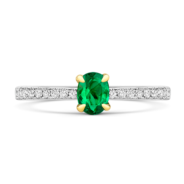 Emerald Solitaire Ring in 14k Gold – Token Jewelry